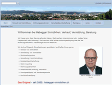 Tablet Screenshot of habegger-immobilien.ch